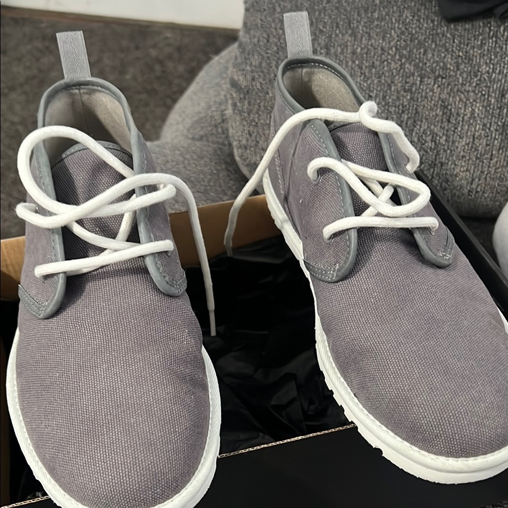 UGG Gray and White Chukka Boots with Suede Finish